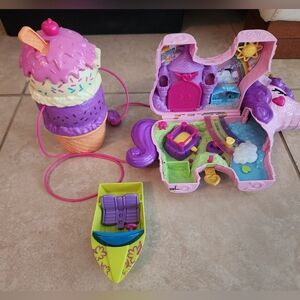 Polly Pocket Speed Boat Unicorn Party And Sip N Surprise Ice Cream Playsets Only